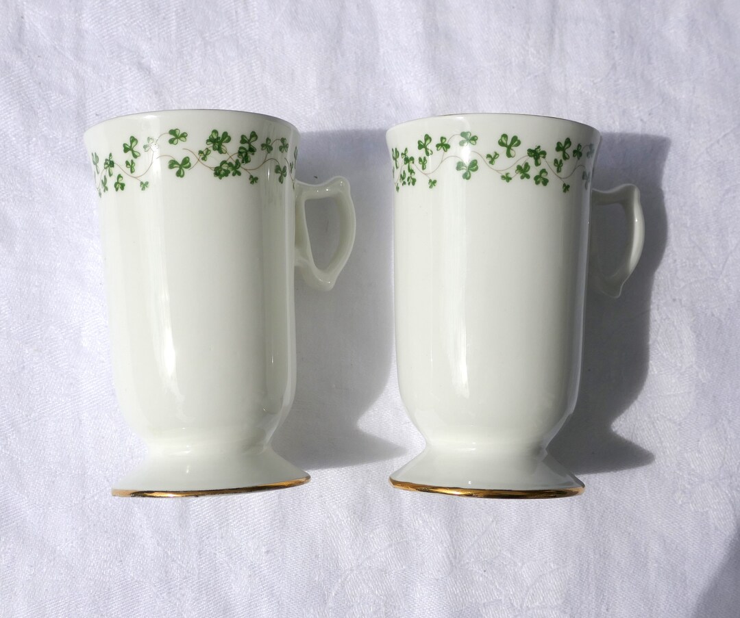 Pair of Royal Tara Shamrock Coffee Mugs Etsy