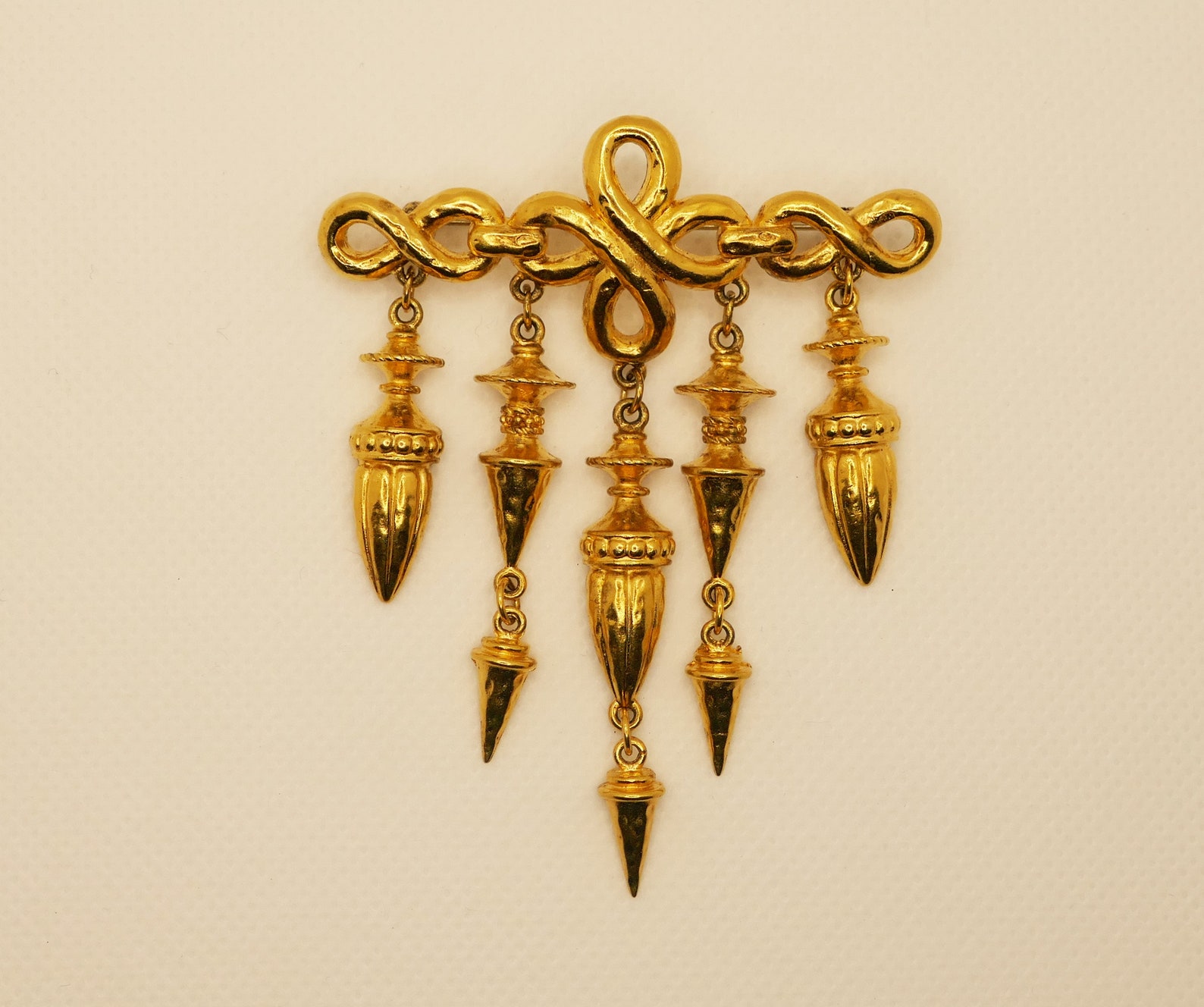 Vintage Bar Pin With Dangling Elements Etsy