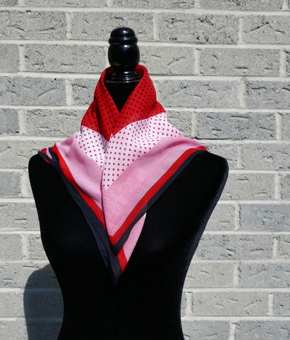 Red White and Blue Stripes and Polka Dots Scarf - image 2