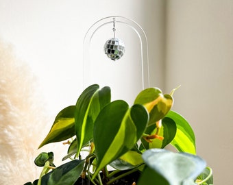 Disco Ball Suncatcher Arch Acrylic Plant Trellis Support / Plant Trellis for Indoor Houseplant Plant / Mini Trellis