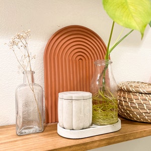Fluted Concrete Canister Bathroom Vanity Container image 6