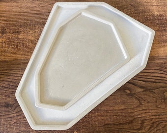 Asymmetric Concrete Tray Set: Minimalist Catchall, Vanity Decor