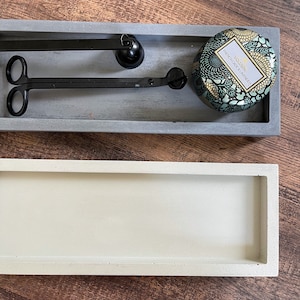 Long Large Rectangle Concrete Decorative Tray / Coffee Table Tray / Vanity Tray / Candle Tray / Minimalist Tray