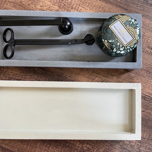 Long Large Rectangle Concrete Decorative Tray / Coffee Table Etsy