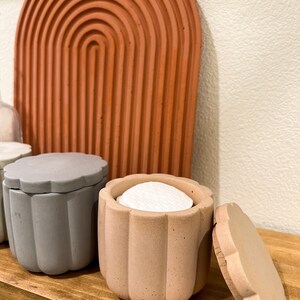 Fluted Concrete Canister Bathroom Vanity Container image 9