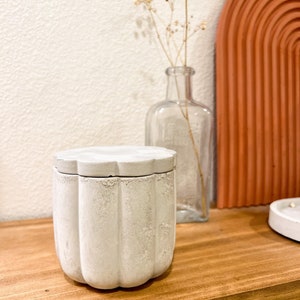 Fluted Concrete Canister Bathroom Vanity Container image 4