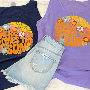 Summer Here comes the sun comfort color tank top