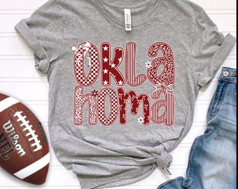 Oklahoma Bow Sweatshirt: State Pride Gingham Shirt