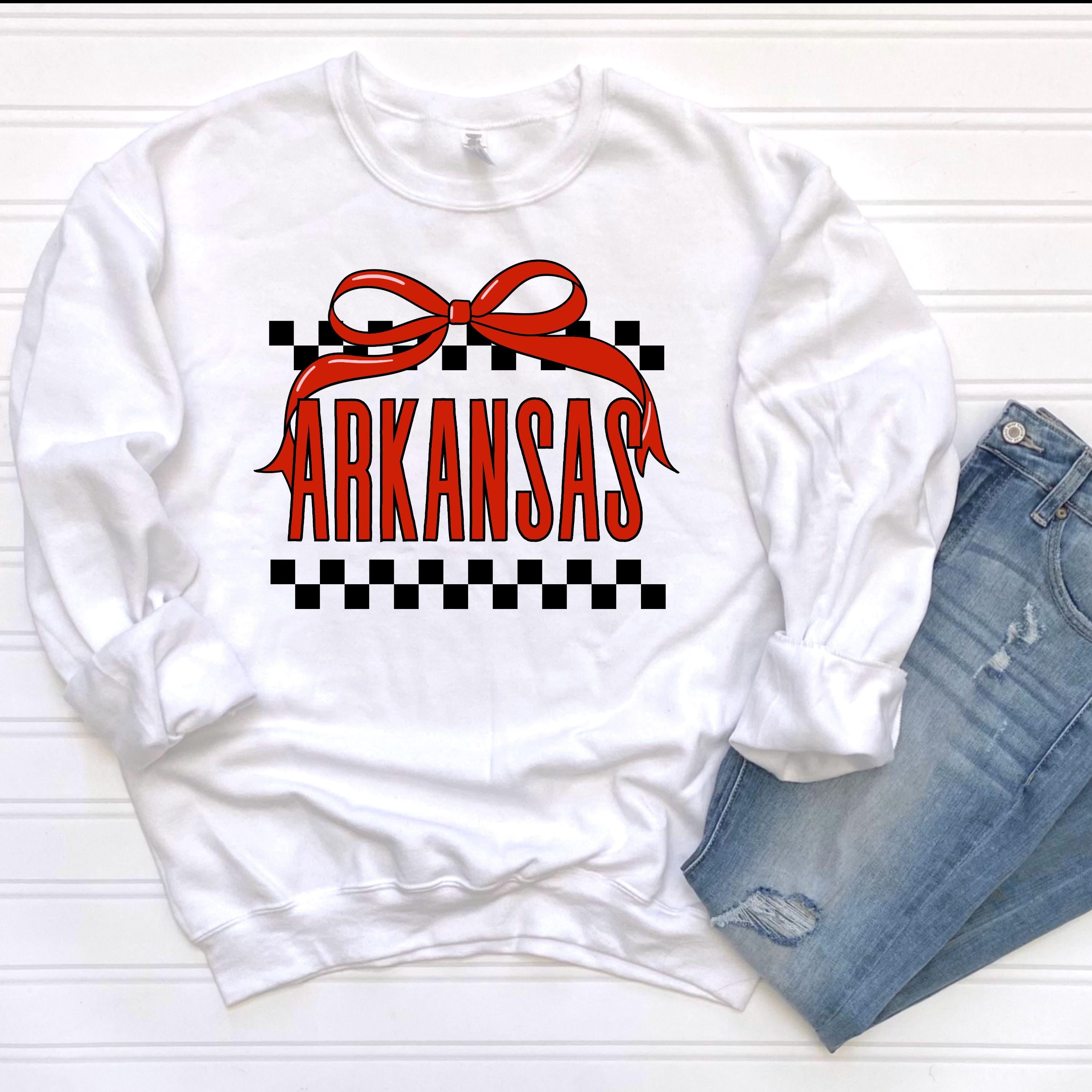 RYKEY John Andersen スウェット サイズM BULLISH Arkansas Checker Bow Sweatshirt or Tee Adult or Kids - Etsy