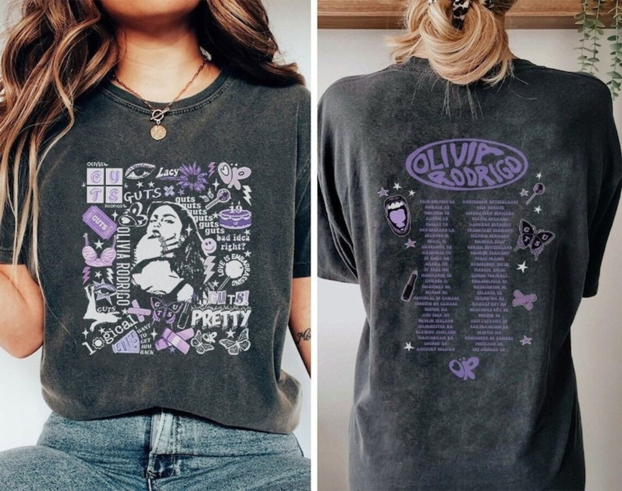 Guts Tour Shirt, Olivia Rodrigo Merch, Album Tracklist Tee, Vintage Olivia Tour T-Shirt Guts Merch, Teenager Girl Gifts Guts Aesthetic Shirt