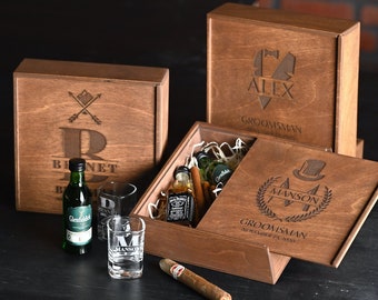 Groomsmen Gift Box, Groomsmen Proposal, Best Man Proposal, Father of Bride Gift, Cigar Gift Box, Father of Groom Gift, Keepsake box