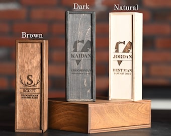 Groomsmen proposal box, Will you be my groomsman, Best man proposal, Cigar gift box, Keepsake box, Groomsmen gift box