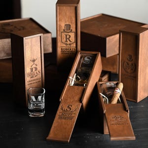 Groomsmen proposal box - will you be my groomsman, Best man proposal, Father of bride gift, Cigar gift box, Keepsake box