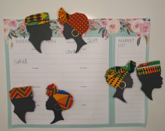 Ready to Ship- Set of 2 African Couple Silhouette Magnets