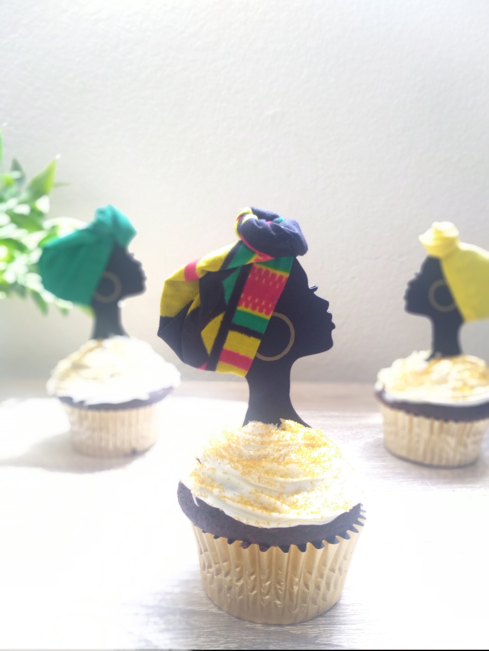 Cute Cupcake Toppers: African Women Silhouette Red/ Black/ - Etsy