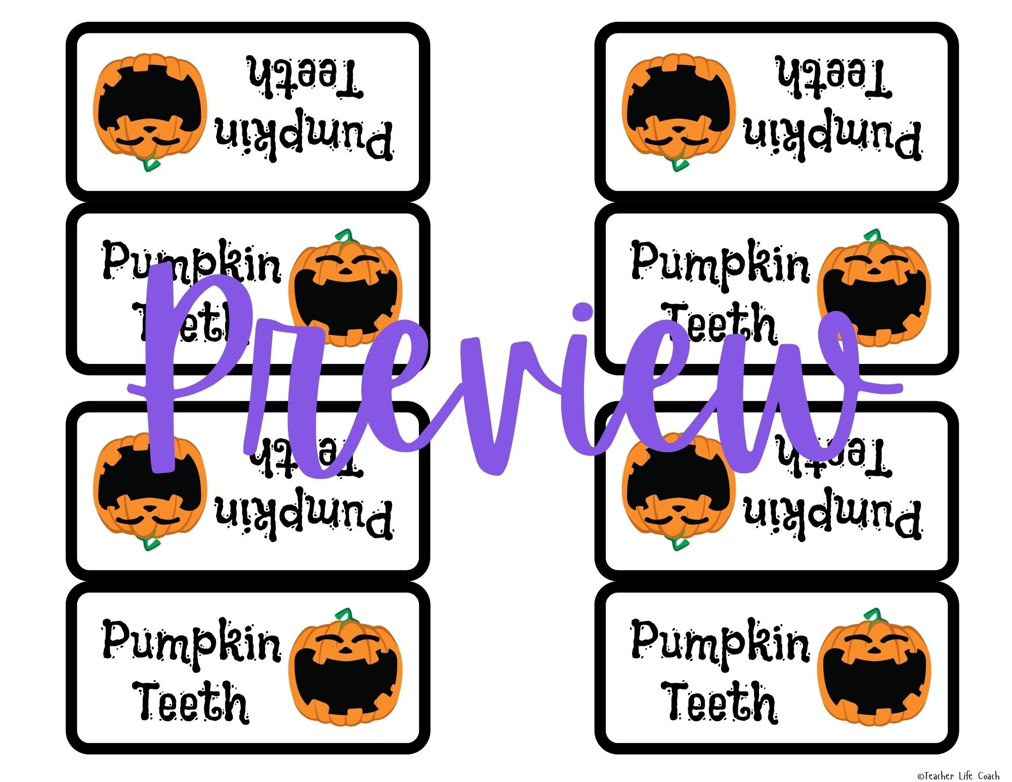 Set of Printable Halloween Treat Bag Toppers Ten Different Designs - Etsy
