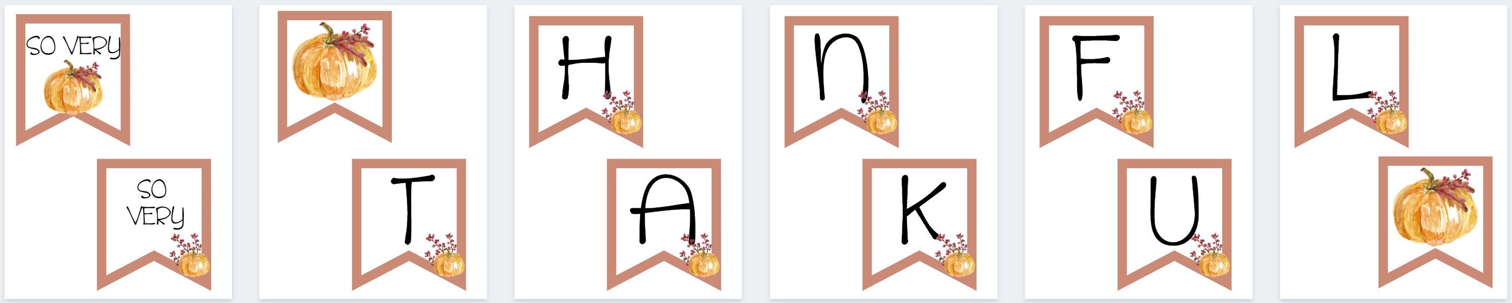 Thankful Banner Printable - Etsy