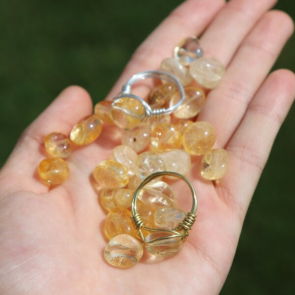 Chunky Citrine Rings | Citrine Gemstone Ring | Pinterest Rings