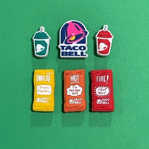 Food shoe charms I Taco croc charms I Hot sauce croc charms