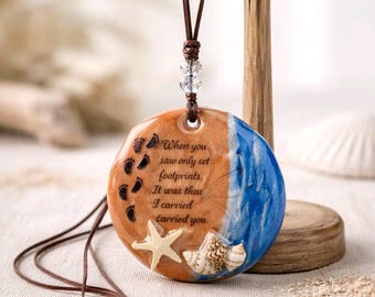 Footprints. ~Sand Dollar Window Hanging.