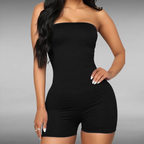 Black Tube Top Romper