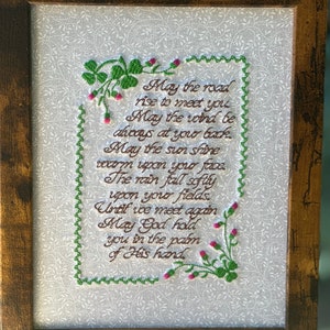The Irish Prayer Embroidery the Irish Blessing Gaelic Blessing Christmas Unique Irish Framed Art Gifts for New Homeowners Framed Art Love