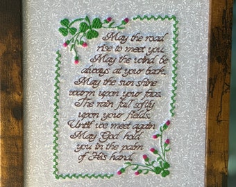 The Irish Prayer Embroidery the Irish Blessing Gaelic Blessing Christmas Unique Irish Framed Art Gifts for New Homeowners Framed Art Love