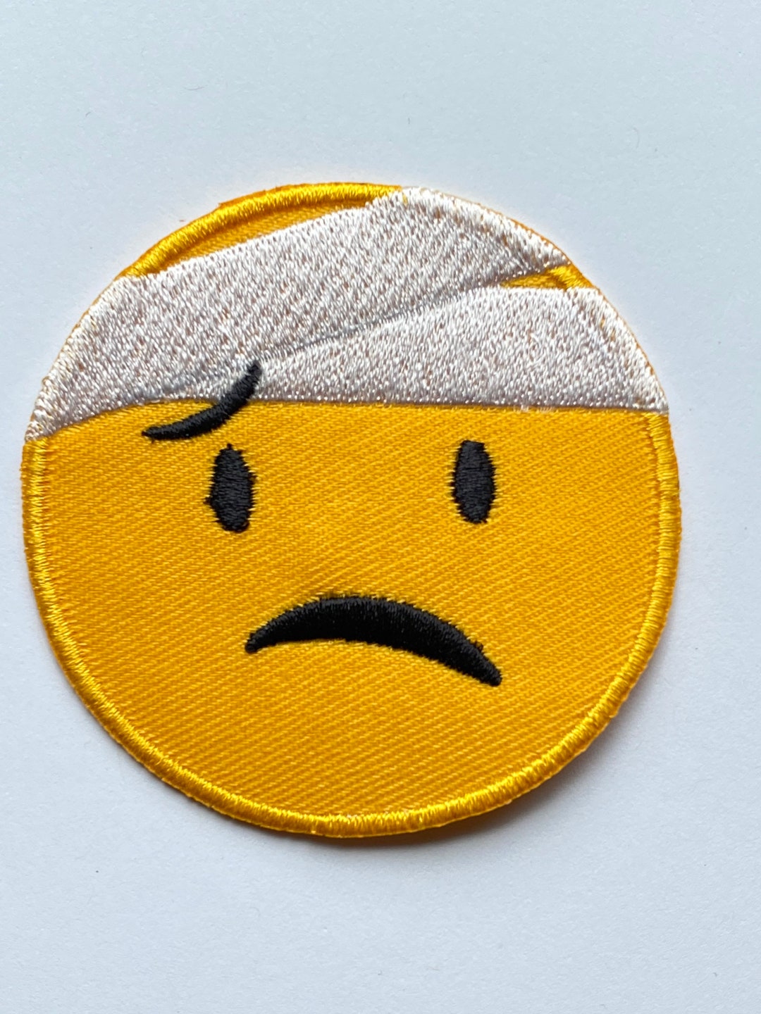 Flushed Cursed Emoji Embroidered Iron-on Patch 