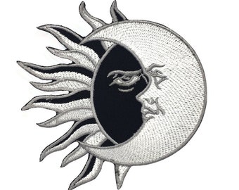 Yin Yang Sun and Moon Movie Patch Embroidered Iron on Sew on Patch Badge For Clothes etc. 10 x 9.5cm