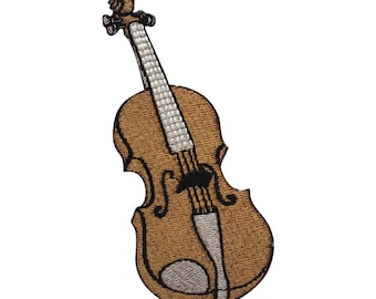 Violin Patch, music patch, guitar patch Embroidered Iron on Sew on Patch Badge For Clothes etc. 10x4cm