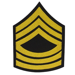 Remendo de listra militar sargento amarelo bordado ferro em costura em remendo crachá para roupas etc.
