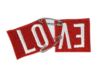 Love patch Red, funky Patch, Cool Patch Embroidered Iron on Sew on Patch Badge For Clothes etc. 7.5x3cm