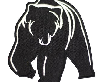 Grizzly Black Bear  New Embroidered Iron on Sew on Patch Badge For Clothes etc. 7.5 x 8.5 cm