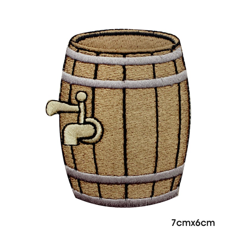 Beer Barrel Patch, Humorous Patch Embroidered Iron on Sew on Patch ...