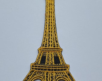Eiffel Tower White Embroidered Iron on Sew on Patch Badge For Clothes etc 10X5.5CM