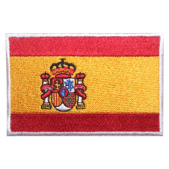 Spain National Flag Embroidered Patch Iron on Sew On Badge For Clothes etc 