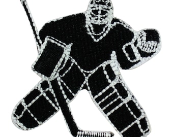 Hockey patch, Goalkeeper Patch Embroidered Iron on Sew on Patch Badge For Clothes etc. 7.5x7cm