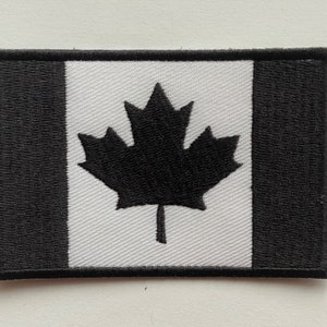Canada Black National Flag Embroidered Iron on Sew on Patch Badge For Clothes 6 X 9 CM etc.