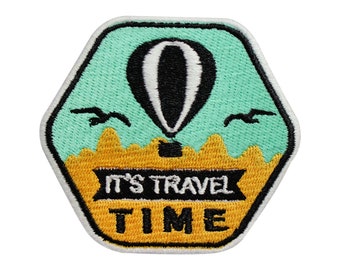 it's Travel Time Patch, Travel patch, Cool Patch Embroidered Iron on Sew on Patch Badge For Clothes etc.