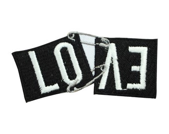 Love patch, funky Patch, Cool Patch Embroidered Iron on Sew on Patch Badge For Clothes etc. 7.5x3cm