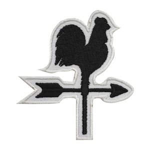 Racer patch, biker patch, Chicken Road Direction Sign Patch,  Embroidered Iron on Sew on Patch Badge For Clothes etc. 8x7cm