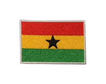 Ghana National Flag Embroidered Iron on Sew on Patch Badge For Clothes etc.