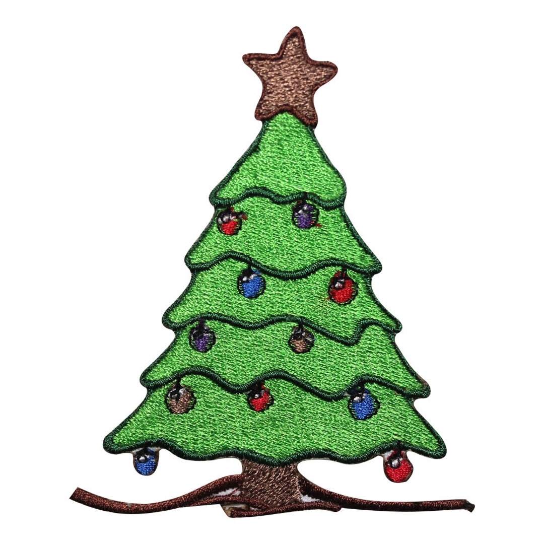Christmas Tree Embroidered Iron on Sew on Patch Badge for Clothes 8.5 X