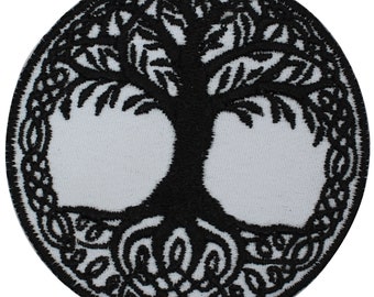 Viking Tree of life Yggdrasil white superhero Embroidered Iron on Sew on Patch Badge For Clothes etc. 7cm