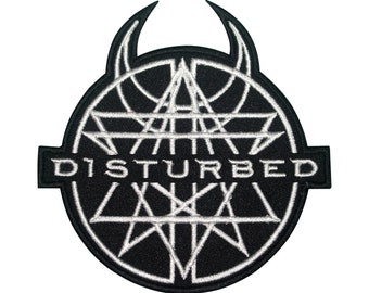 Disturbed Patch Embroidered Iron on Sew on Patch Badge For Clothes etc. 10x10cm
