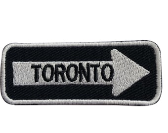 Toronto Road Sign Biker Embroidered Iron on Sew on Patch Badge For Clothes etc. 7.5x3cm