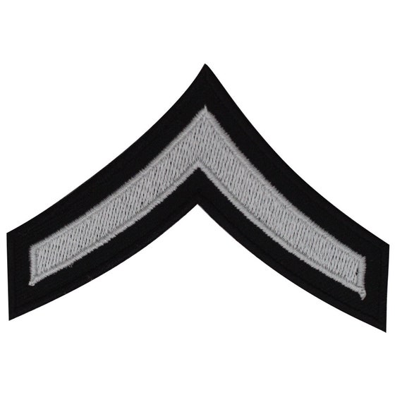 Patch à rayures militaires Chevron caporal blanc brodé à repasser