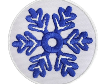 Snow Flake Patch, christmas patch, holidays patch, Embroidered Iron on Sew on Patch Badge For Clothes etc. 7cm