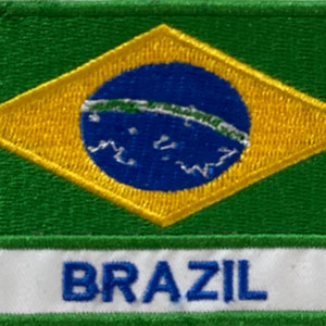 Patch Brodé Brésil - Drapeau Brésilien à Coudre Ou à Coller | Pour Vêtements, Sacs, Casquettes