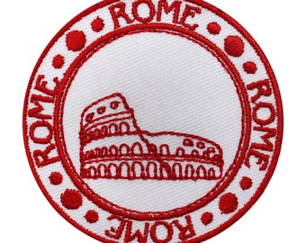 Traveler Stamp Patch, Rome Patch, travel Patch, Cool Patch Embroidered Iron on Sew on Patch Badge For Clothes etc. 7cm